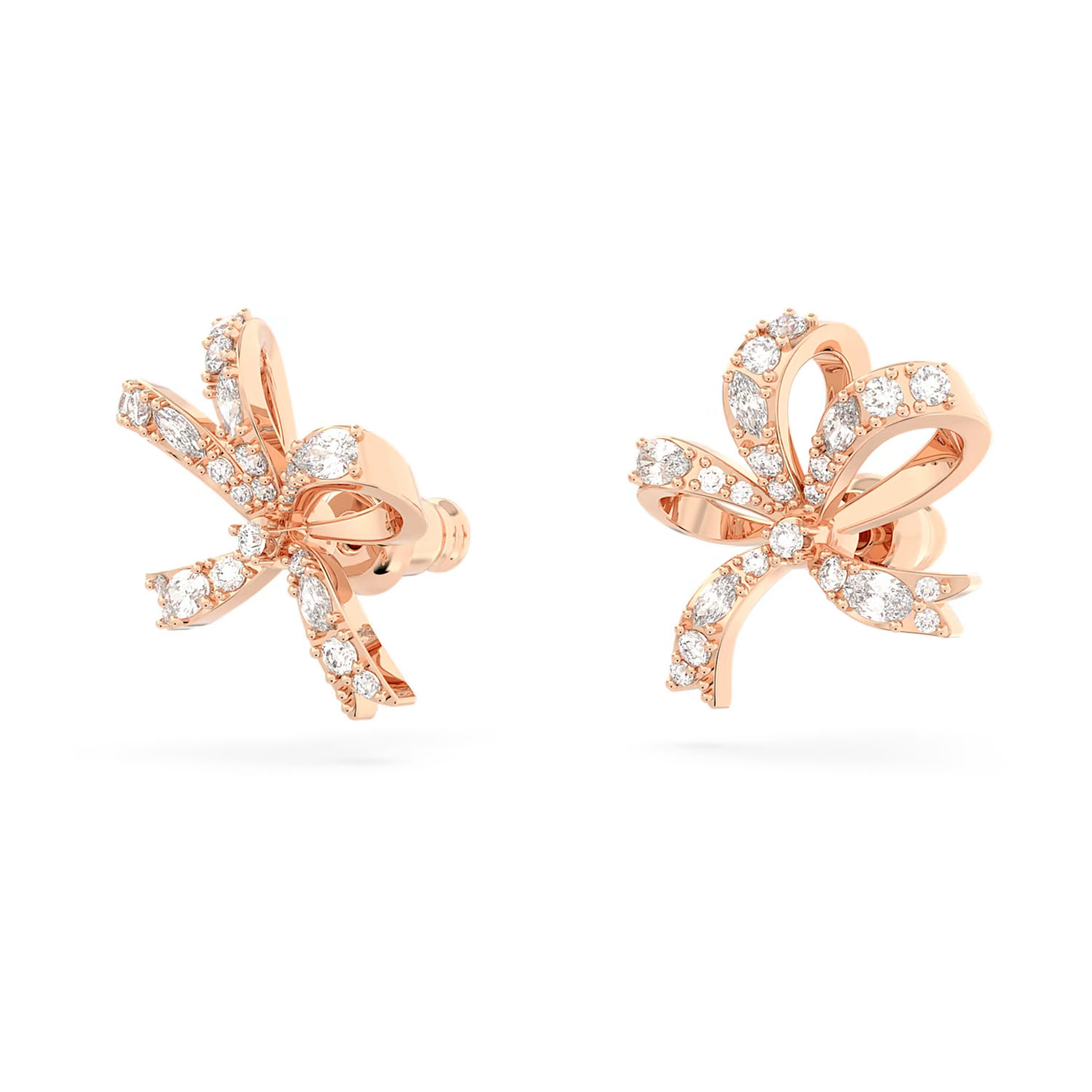 Rosegoldene Swarovski Ohrstecker Volta als Schleife 5647572b