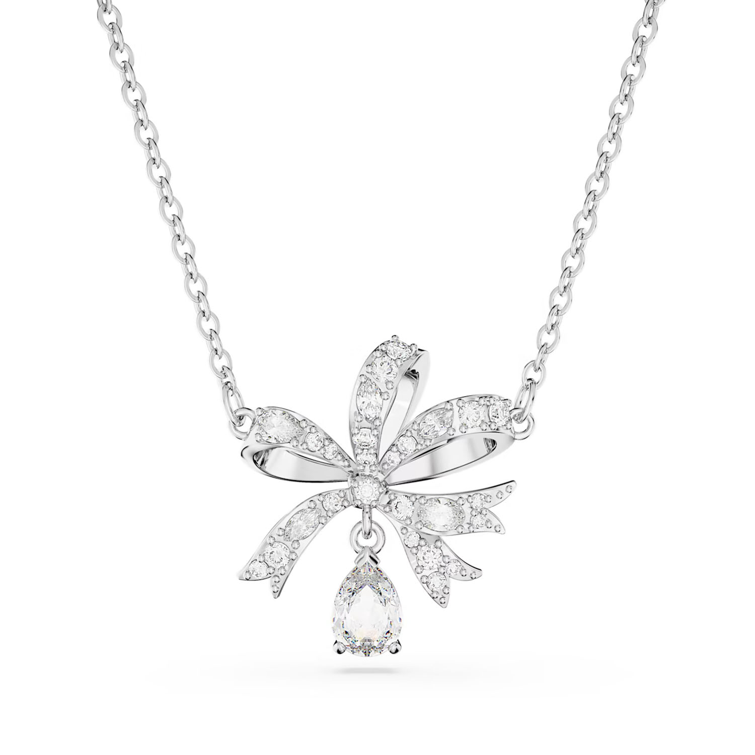 Zierliche Swarovski Volta Halskette Schleife weiss 5647583