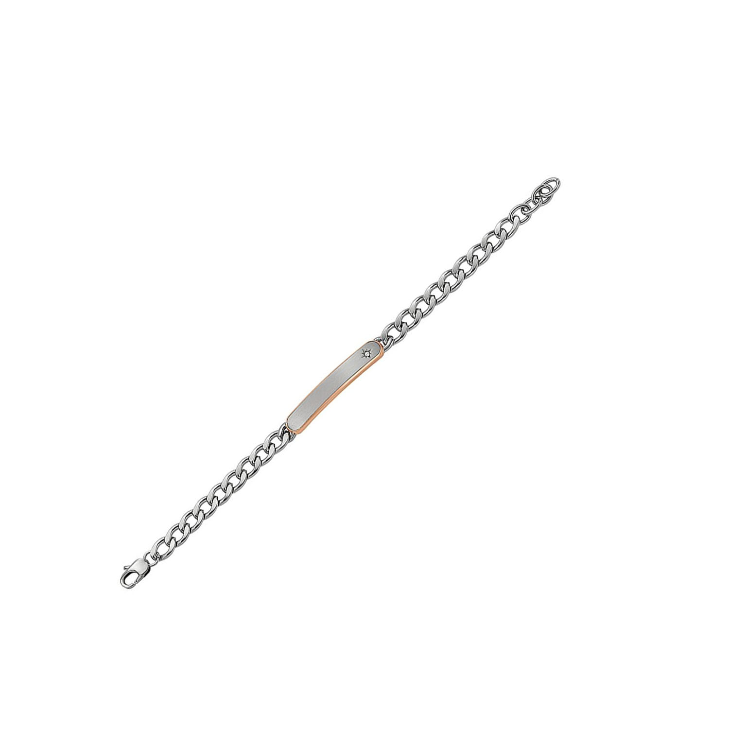 Classic Fossil Identband Rose Bicolor aus Edelstahl JF04395998c