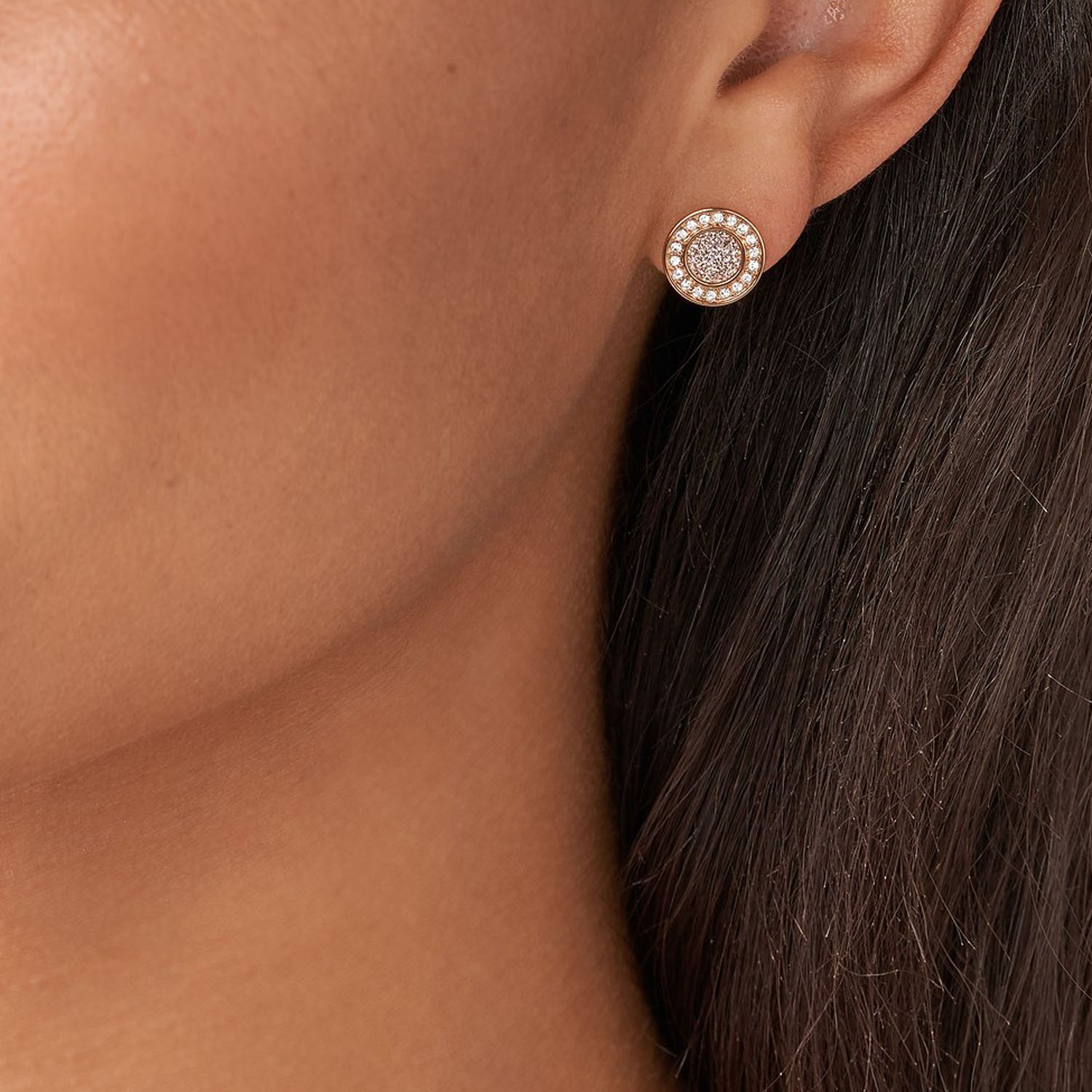 Fossil Sutton Ohrstecker in rosegold aus Edelstahl JF03263791b