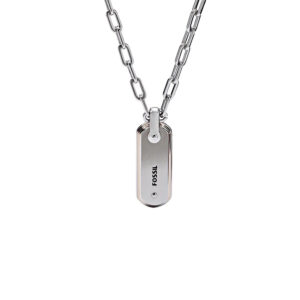 Fossil Kette mit Anhänger Bicolor Rosegold und Gravur