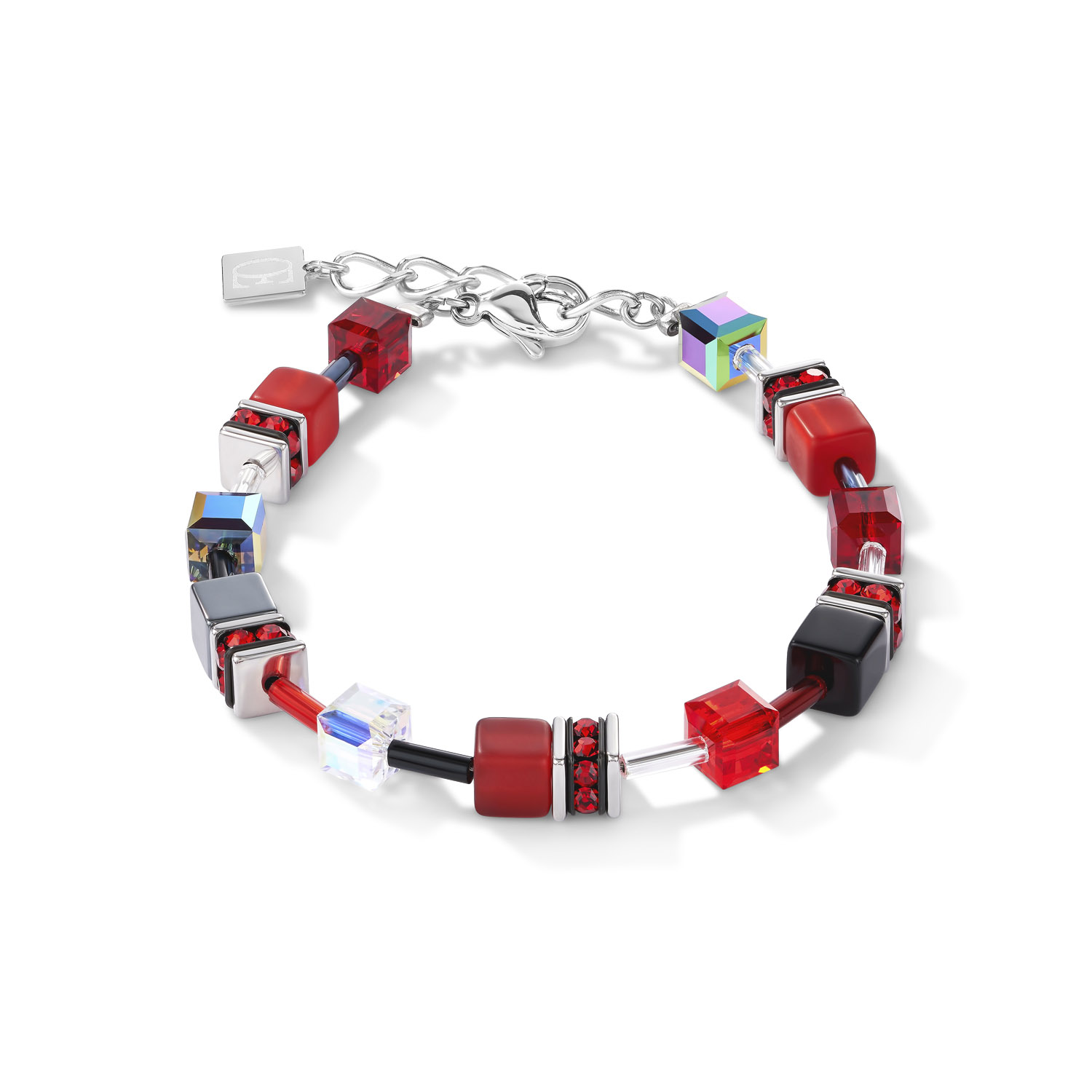 Coeur de Lion GeoCube Style Armband in Rot Haematit 4014300312