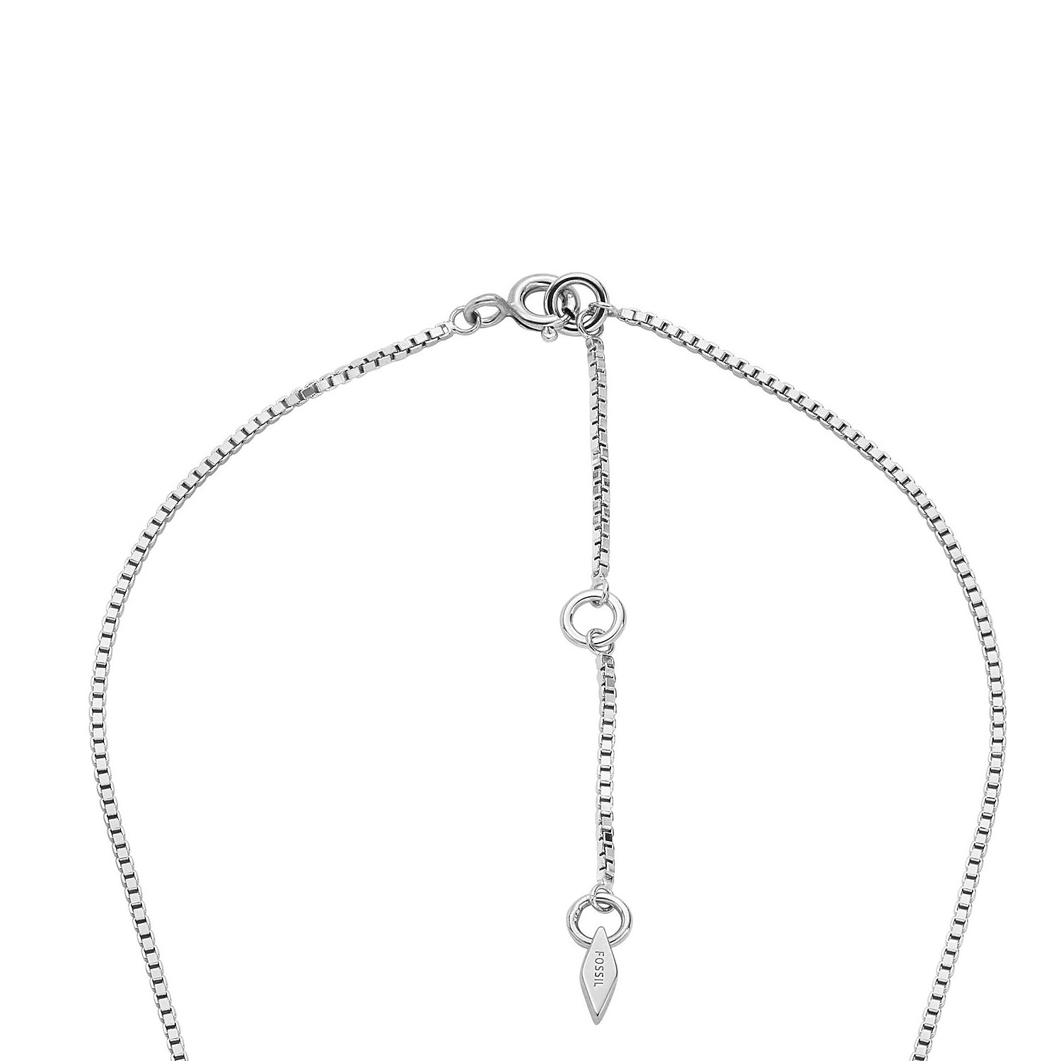 Zeitlose Fossil Halskette Texture Circle in Sterlingsilber JFS00618040b