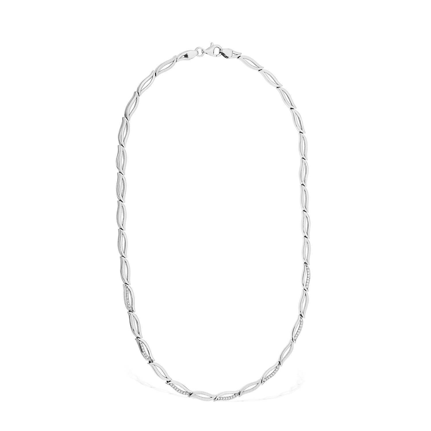 Optimus Damen Collier in Wellenform mit Zirkoniasteinen 79 213204 451