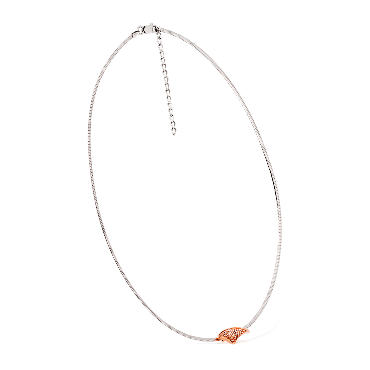 Einfaches Silber Damen Collier als Reif mit Einhaenger 79 288206 48
