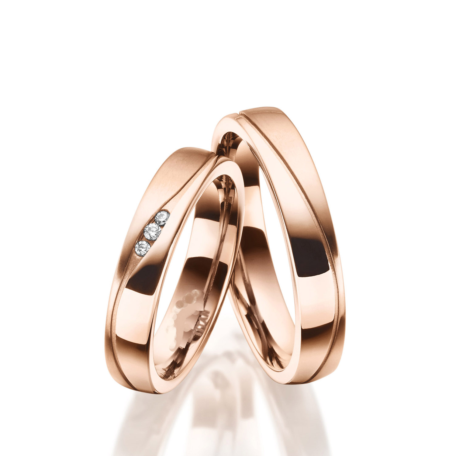 Trauringe Titan Partnerringe Rosegold plattiert 61 TI36 1