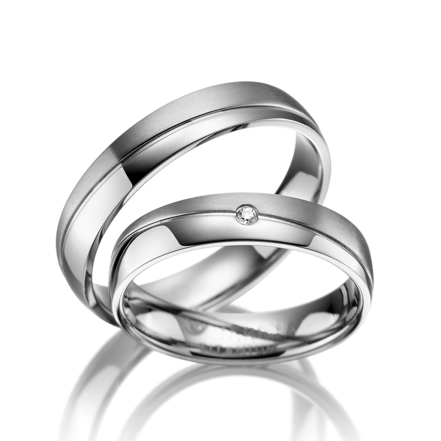 Zeitlose Zarte Titan Ringe in matt und poliert 61 TI01