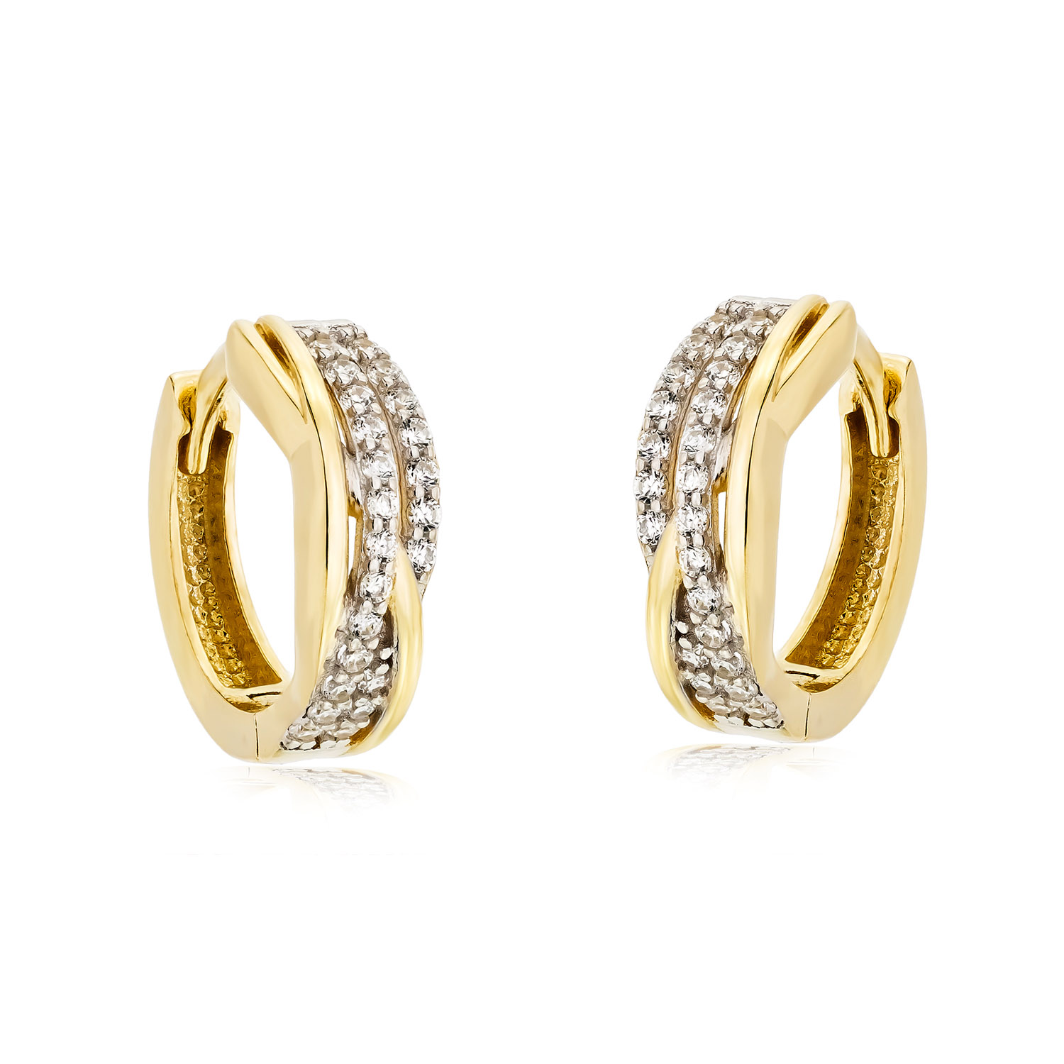 Design Goldene Creolen mit Zirkoniasteinen sehr massiv 43 198210