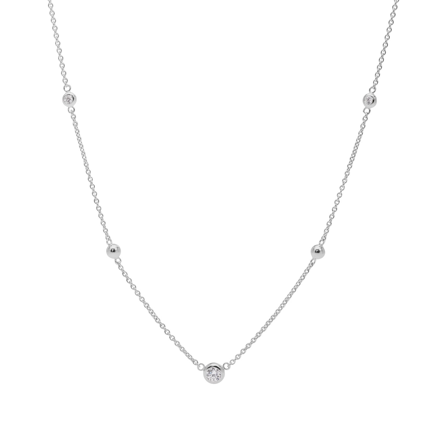 Fossil Halskette Damen Elliot Glitz aus Sterlingsilber JFS00453040
