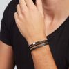 Verspieltes Herren Lederarmband von Fossil in schwarz JF03322040b