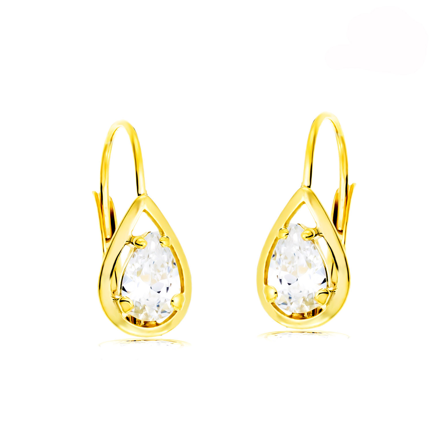Bouton Tropfen Ohrringe Gold in 8 Karat Gold – Bild 1