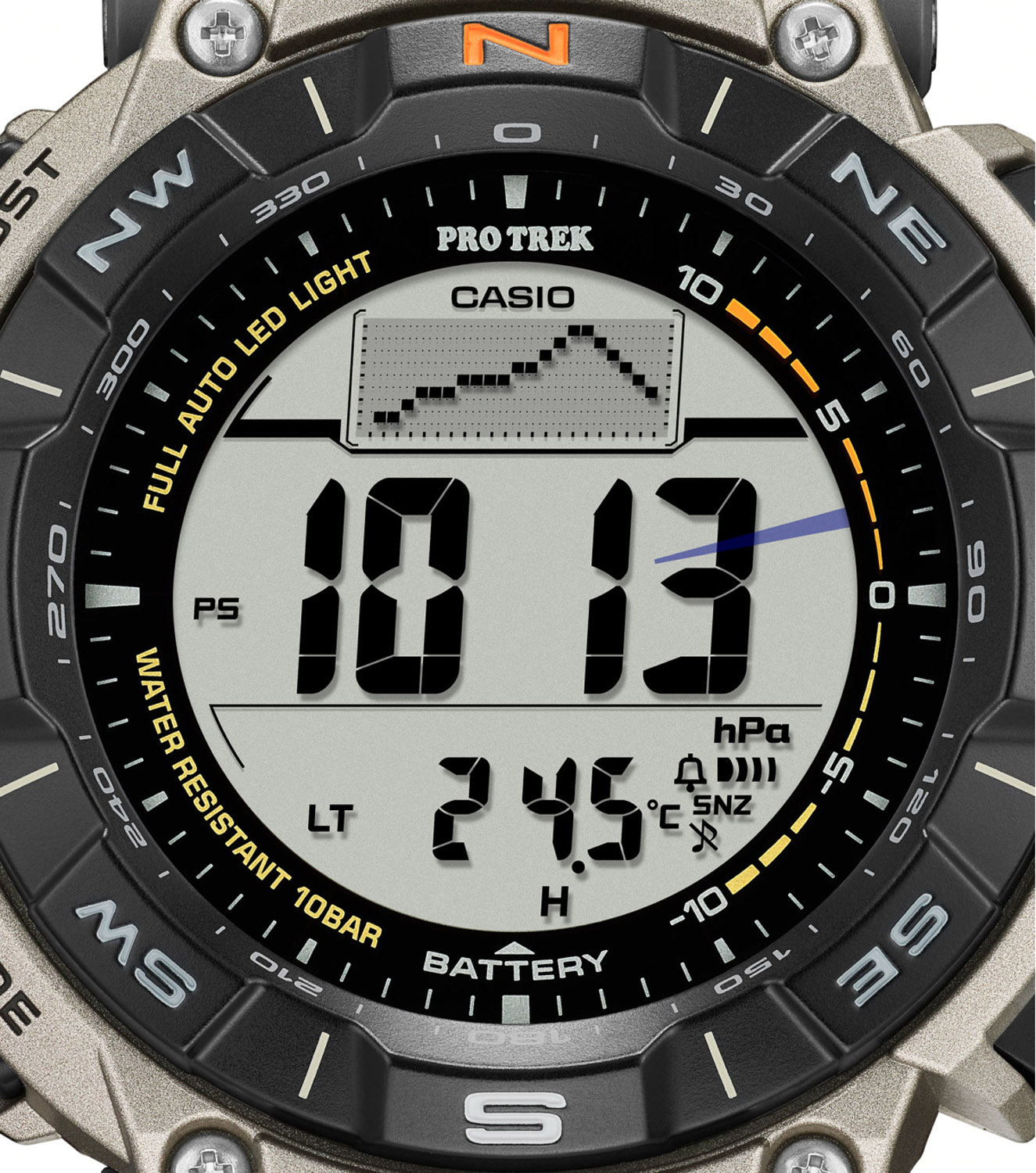 Casio Solar Pro Trek Outdoor Uhr mit Titanarmband PRG 340T 7ERe