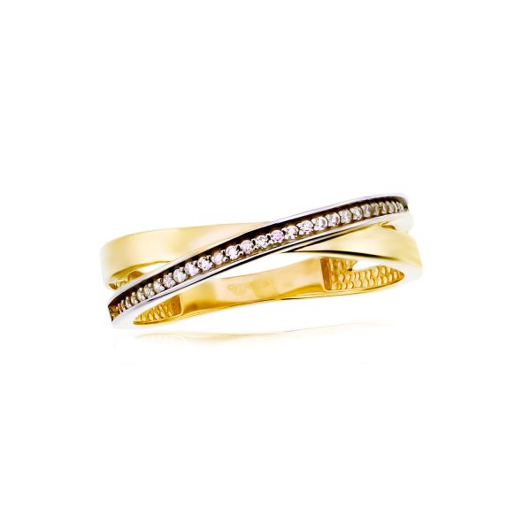 Moderner 333 Damen Goldring mit Zirkoniastein 63 192232