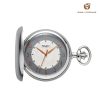 Quarz Taschenuhr Herren Silber mit rosegoldfarbene Zeiger P728