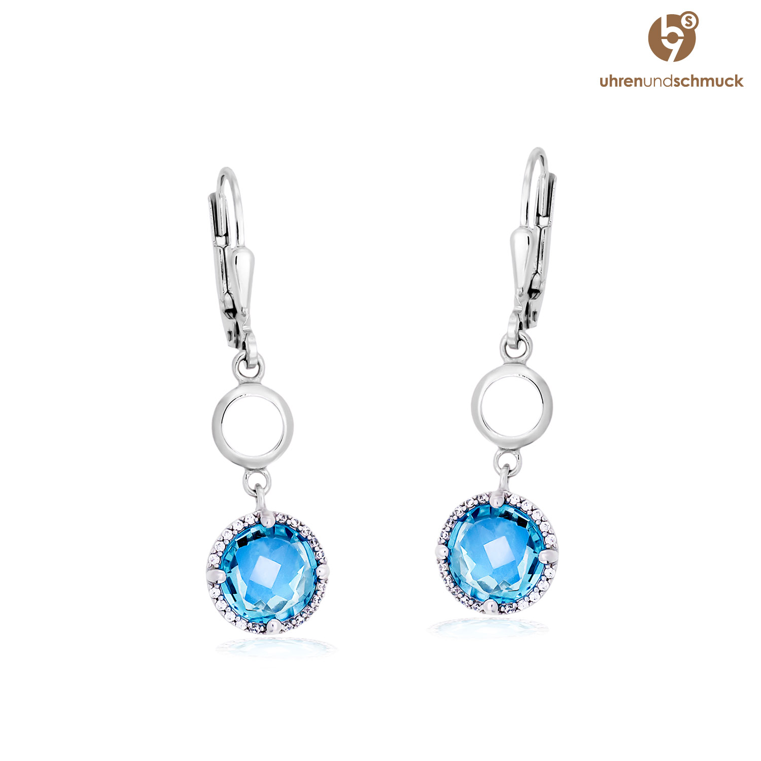 Silber Ohrringe Hellblau Haengend von Optimus 29 114207 1