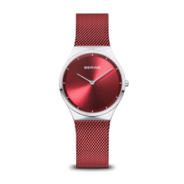 Classic Bering Damenuhr aus Edelstahl in Rot 12131 303