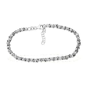 Fantasie Silber Armband Damen im Knitterlook