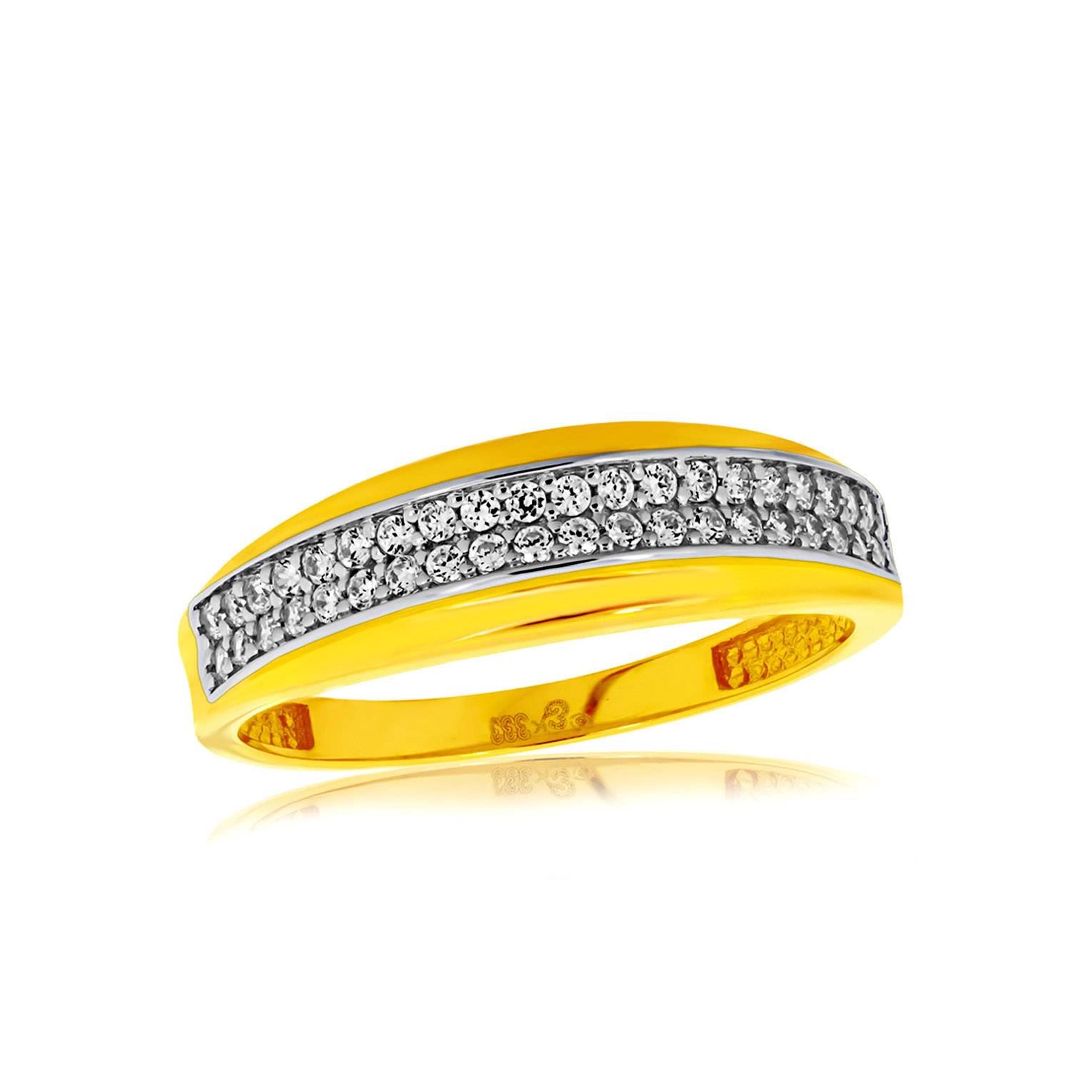 Funkelnder Zirkonia Ring fuer Damen Goldring in 333 63 198213 1