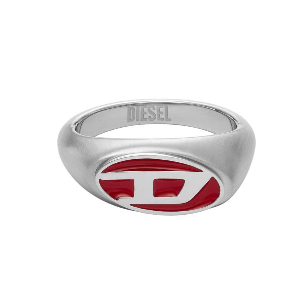 Ovaler Roter Diesel Siegelring mit Marken Logo DX1444040a
