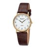 Solide Lederband Damen Uhr Regent mit Saphirglas F1430