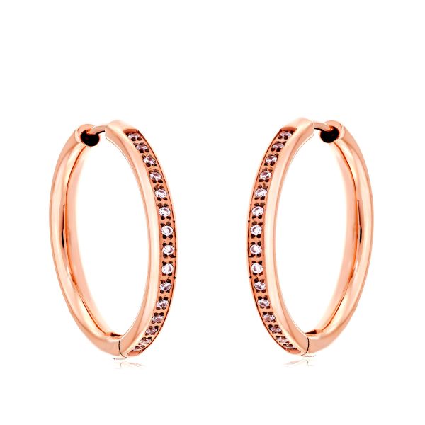 Titan Novellus Klappcreole Rosegold Zirkonia O 25 mm 41 401132 253