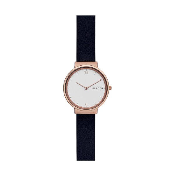 Ancher Damenuhr Rosegold von Skagen mit Lederband SKW2608