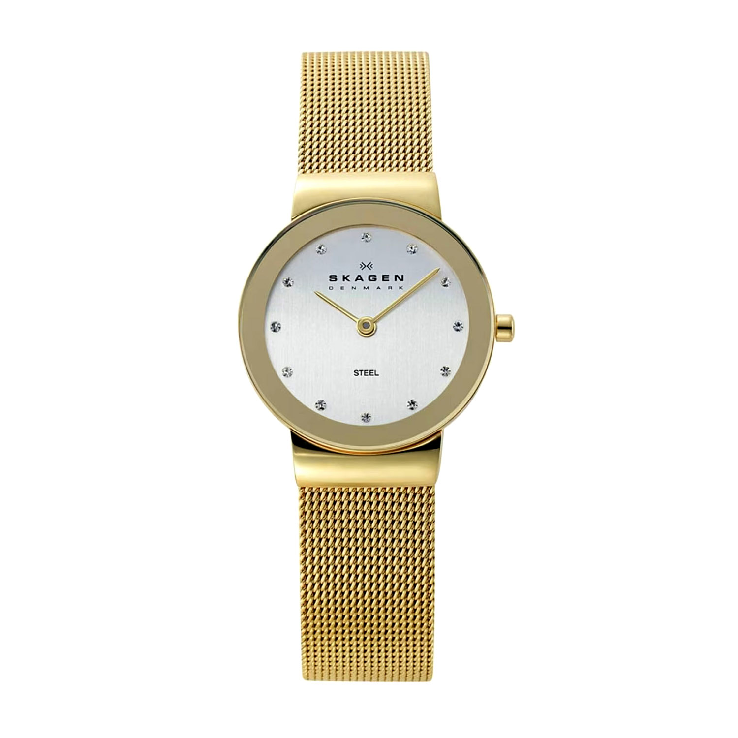 Damenuhr Skagen Freja Gold mit 12 Swarovski Steinen 358SGGD