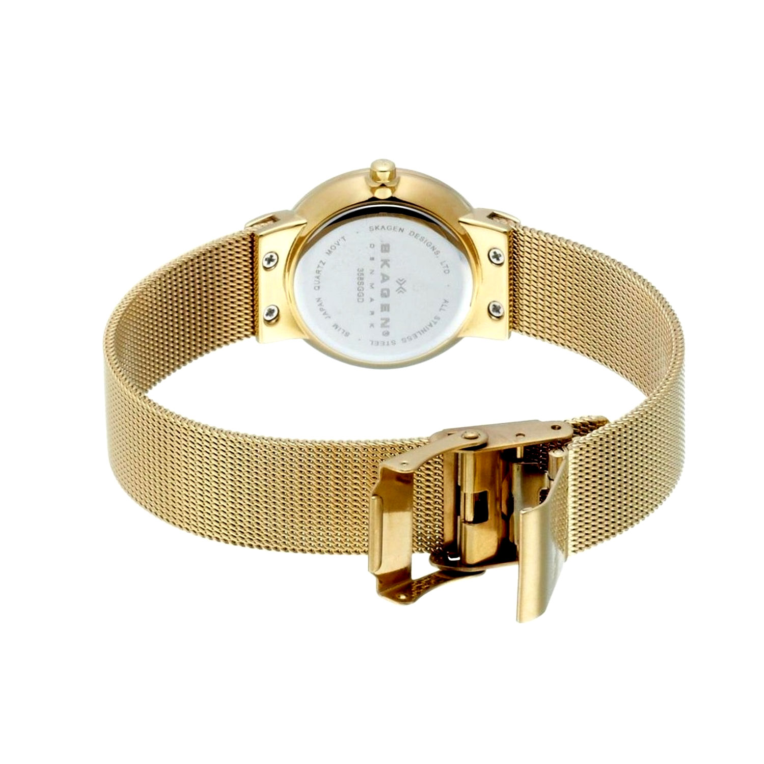 Damenuhr Skagen Freja Gold mit 12 Swarovski Steinen 358SGGDb