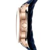 Fossil Damenuhr Boyfriend mit Navy blauem Lederband ES4182a