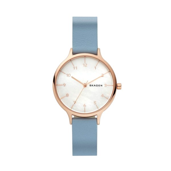 Ladies Damenuhr Rosegold von Skagen mit Lederband SKW2703