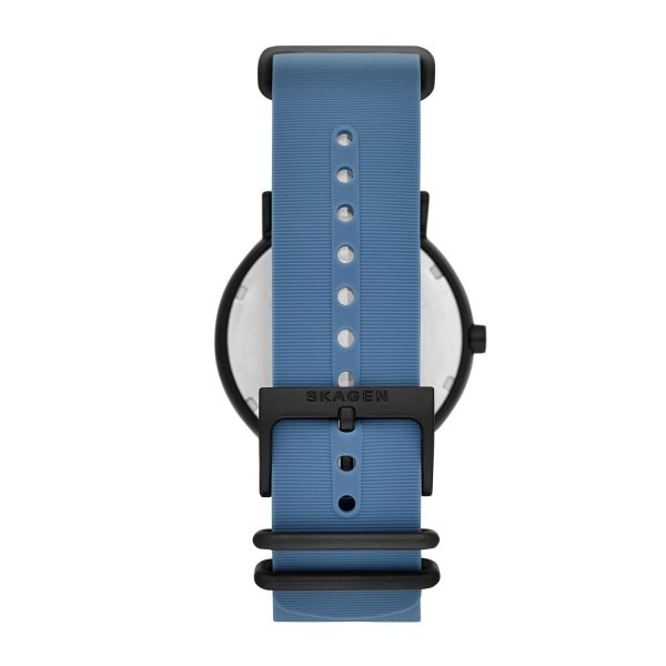 Signatur Skagen Herrenuhr blau mit Silikonarmband SKW6539a