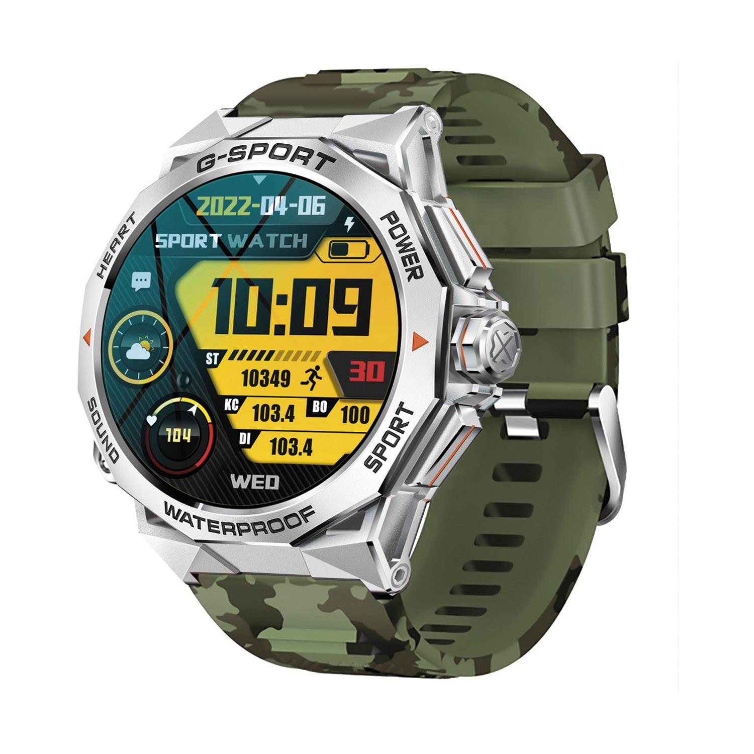 Smartwatch Rund mit Anruffunktion und Metallgehaeuse SW075B