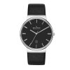 Stilvolle Skagen Herrenuhr mit Datum und Lederband SKW6104