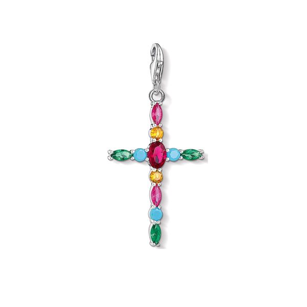 Buntes Lateinisches Thomas Sabo Kreuz Charm Anhaenger Y0044 965 7