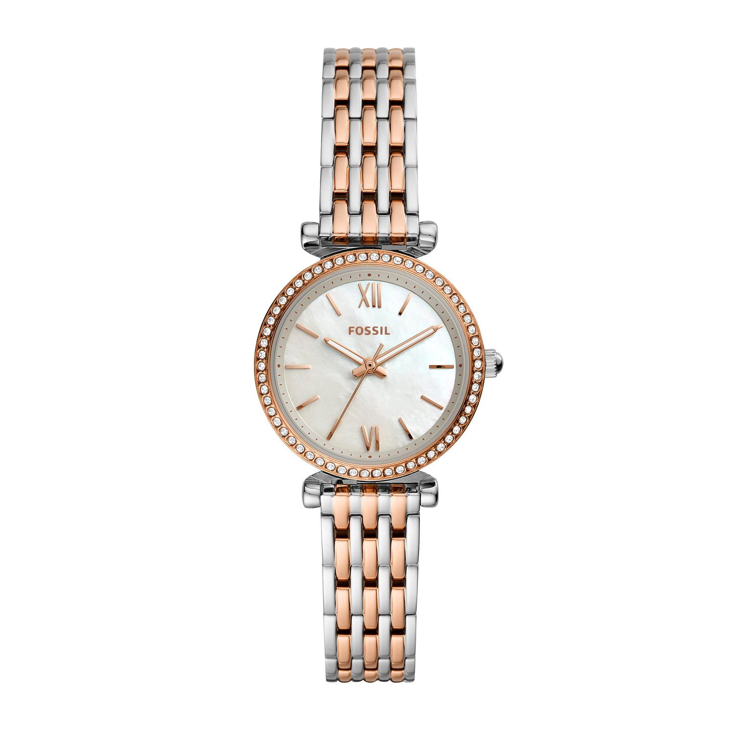 Carlie Fossil Uhr Damen mit Glassteinen Funkeln ES4649