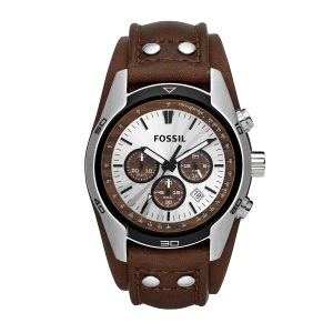 Coachman Herrenuhr Chronograph mit Auflage Lederband