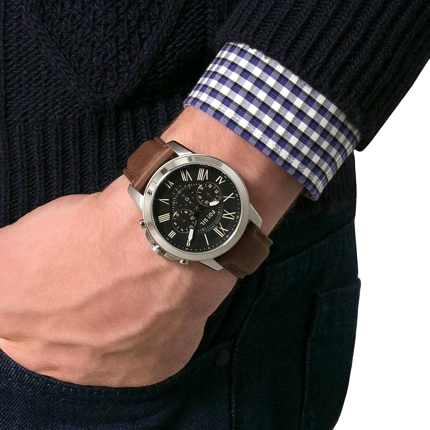 Fossil Grant Chronograph mit Roemischen Ziffern FS4813c