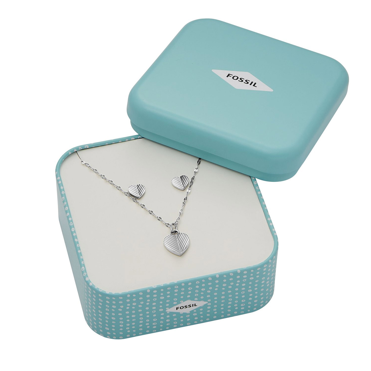 Herz Schmuckset Damen Fossil aus Edelstahl JF04669SETc