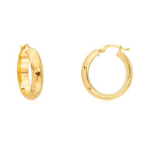 Pure Ohrringe Gold 585 diamantiert poliert O 21 MM 35 274201 201