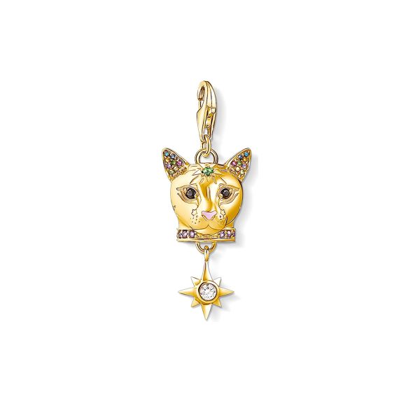 Thomas Sabo Katze als Charm Anhaenger in Kopfform 1819 471 7