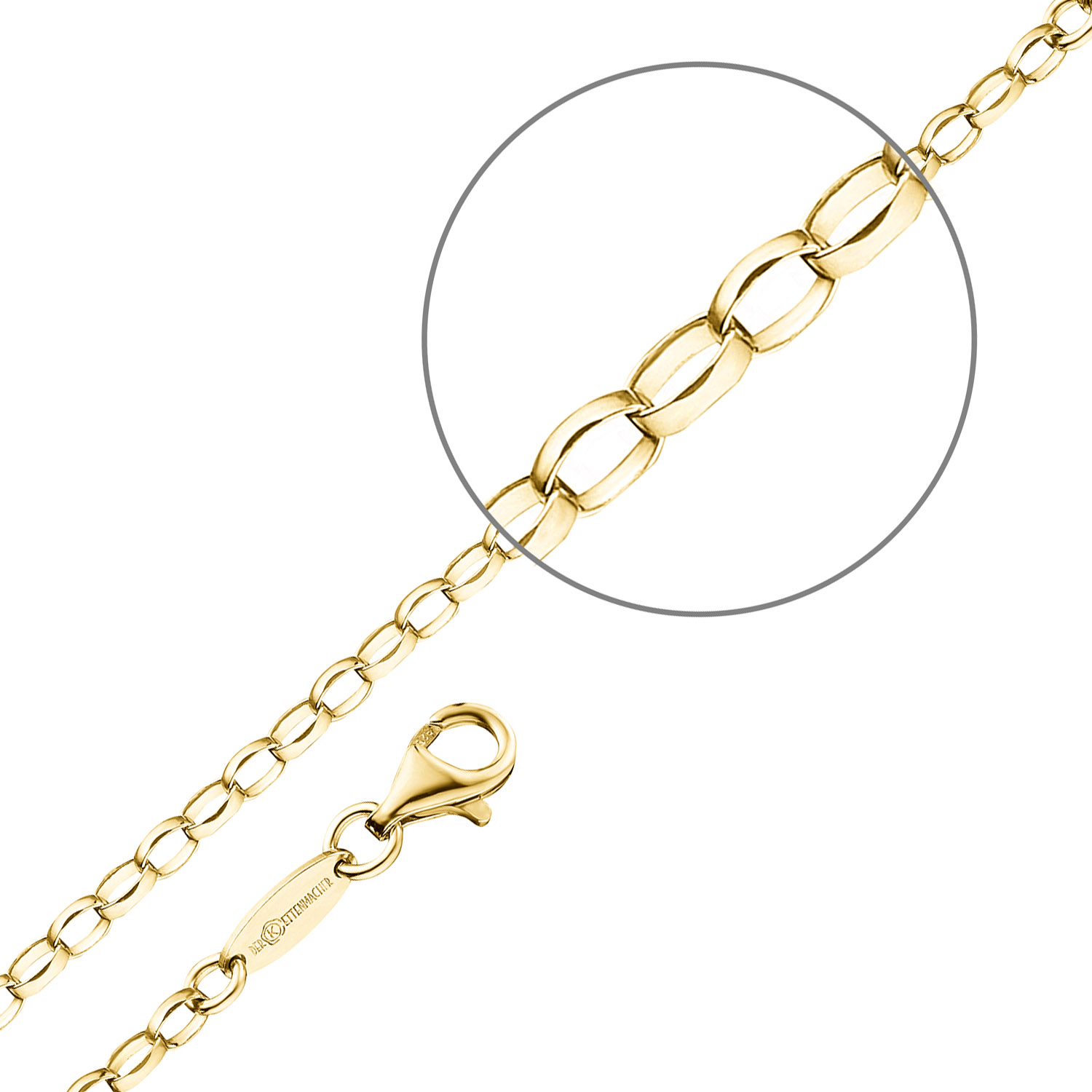 Ovale Vergoldete Ankerkette Silber glaenzend staerke 26 MM 79 A1 G