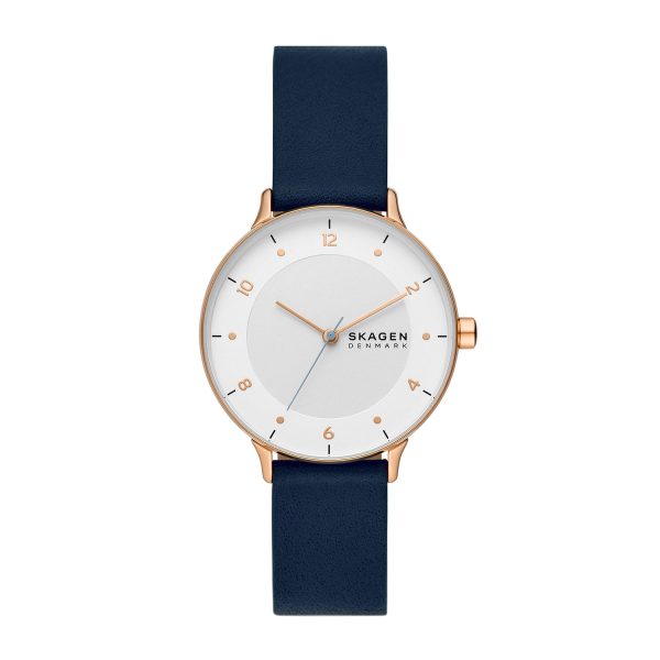 Riis Skagen Armbanduhr Damen Rosegold mit Lederband SKW3090