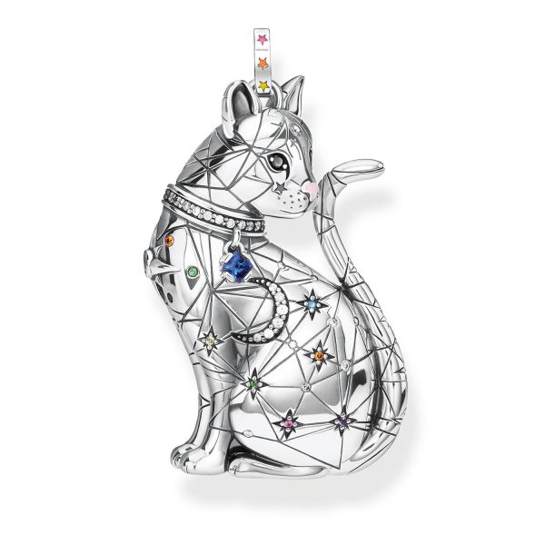 Silber Anhaenger Thomas Sabo Katze mit Sternenbild PE857 340 7