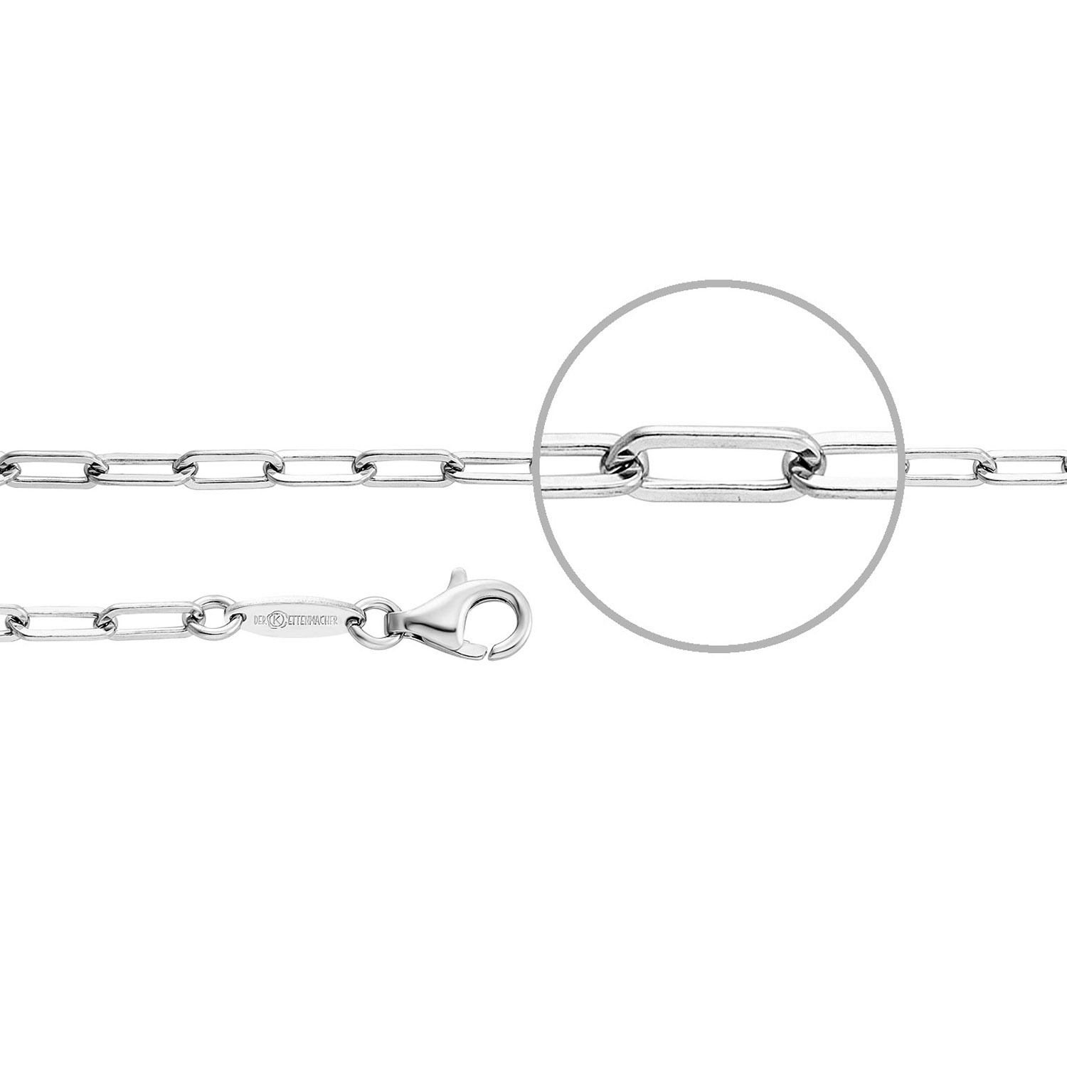 Stabile Brillantkette Lang in Silber oder Vergoldet 79 B3 S