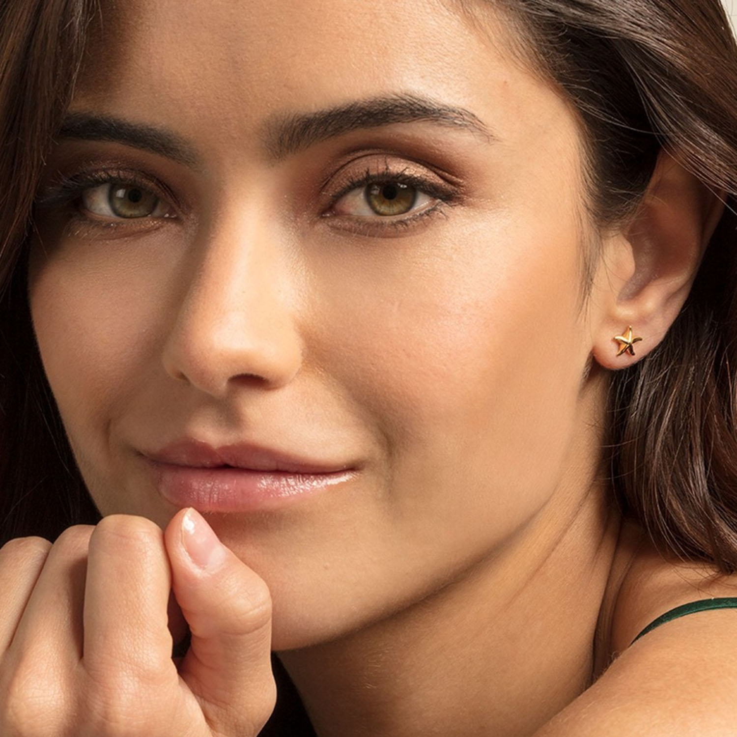 Silber vergoldete Stern Ohrstecker von Thomas Sabo H2001 413 39a