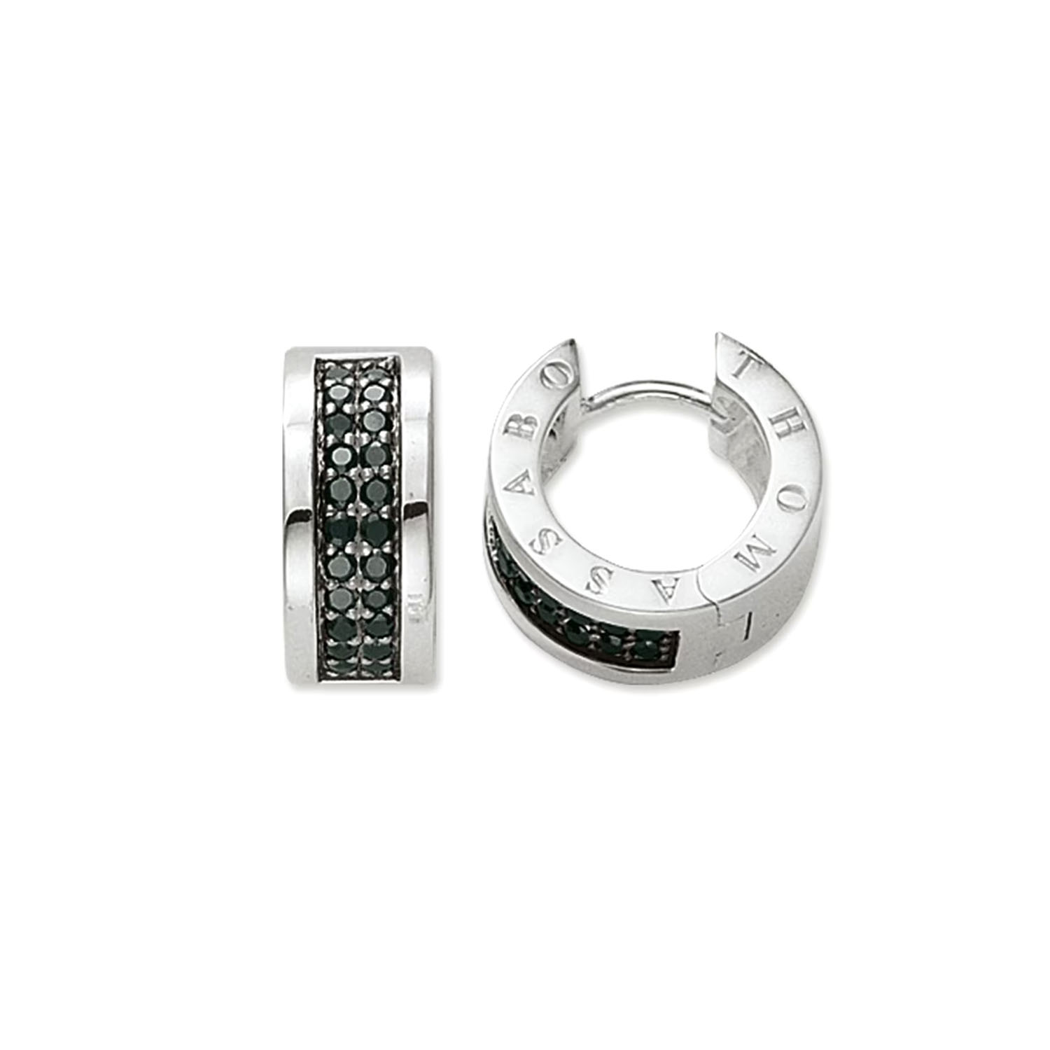Thomas Sabo Creolen Silber mit schwarzem Zirkonia CR533 051 11