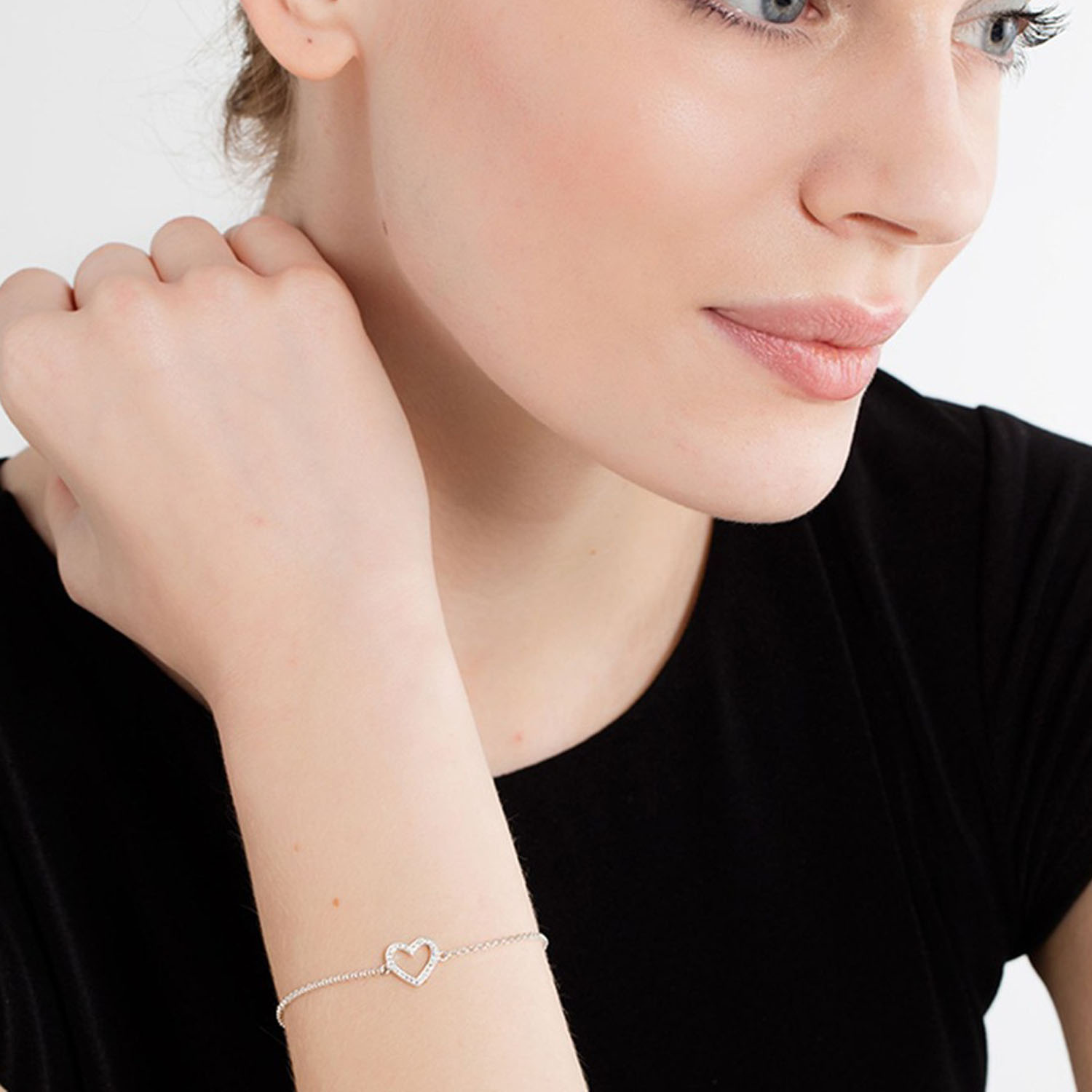 Thomas Sabo Herz Armband Silber mit Cut out Herz A1553 051 14 L195va 1