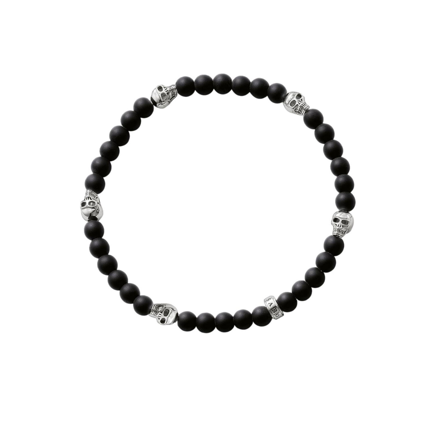 Thomas Sabo Totenkopf Armband Silber und Obsidian A1097 023 11 La