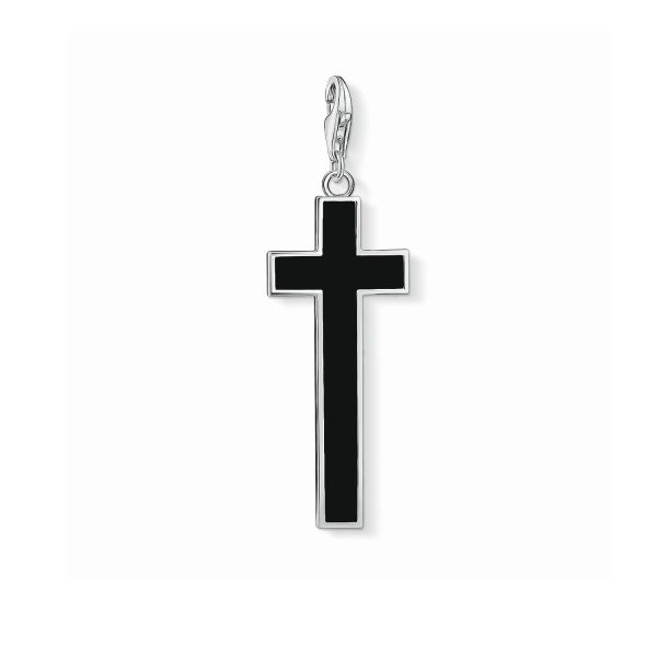 Onyx Thomas Sabo Kreuz Anhaenger aus Silber Y0020 024 11