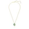 Vergoldete Swarovski Halskette Blume in Gruen5658399a